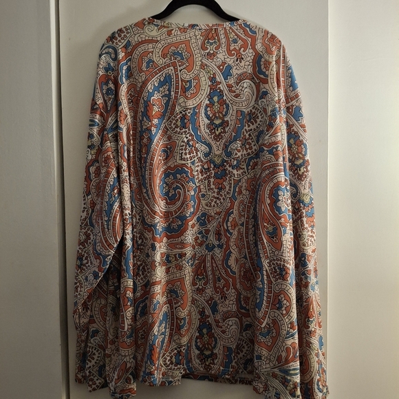 Multicolor Paisley Relaxed Buttoned Men's Shirt with Mandarin Collar - Picture 5 of 5